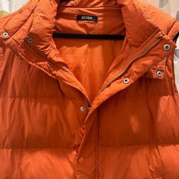 BTFBM burnt orange long puffer vest - Picture 6 of 7
